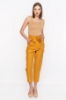 Picture of Woman Mustard Mustard Yellow Belt Detayli Side with pockets Trousers