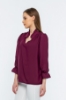 Picture of Woman Bordeux Maroon handle Elastic V Neck three quarter Trojan Sleeve Blouse