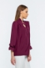 Picture of Woman Bordeux Maroon handle Elastic V Neck three quarter Trojan Sleeve Blouse