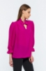 Picture of Woman Fuchsia handle Elastic V Neck three quarter Trojan Sleeve Blouse