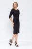 Picture of Woman Black Midi Size Zipper Detailed Work Dress