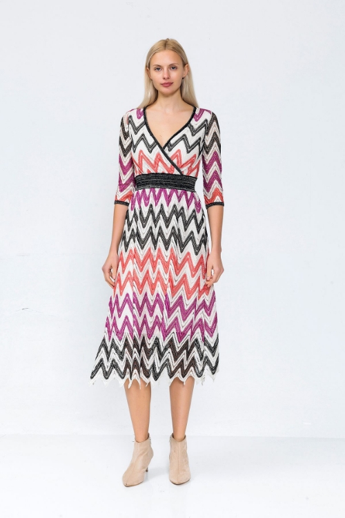 Picture of Woman White Missoni Patterned Dress