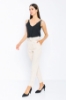 Picture of Woman Beige High Waist Belted Normal Trotter Trousers