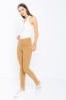 Picture of Woman Camel High Waist Zipped Skinny Trotter Trousers