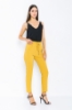 Picture of Woman Mustard Mustard Yellow Yüksel Waist Satin Material Trousers