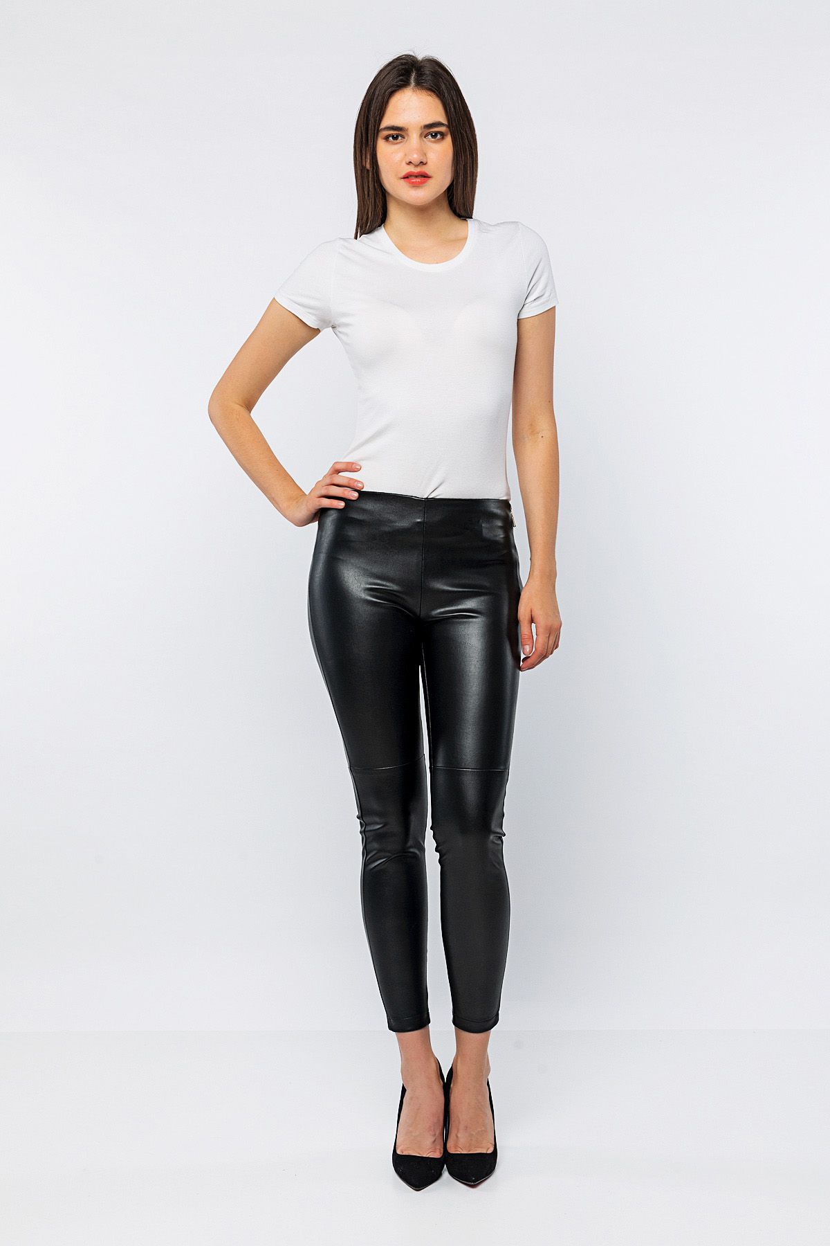 Black Quartz | Slim Fit High Waisted Leather Trousers – Hardware LDN