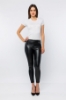Picture of Woman Black side Zipped Leather Trousers