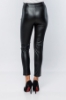 Kadın Siyah Zincir Detaylı Deri Pantolon resmi