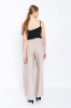 Picture of Woman Beige Loose Cut Slit Trotter Trousers