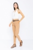 Picture of Woman Camel High Waist Belted Work Trousers