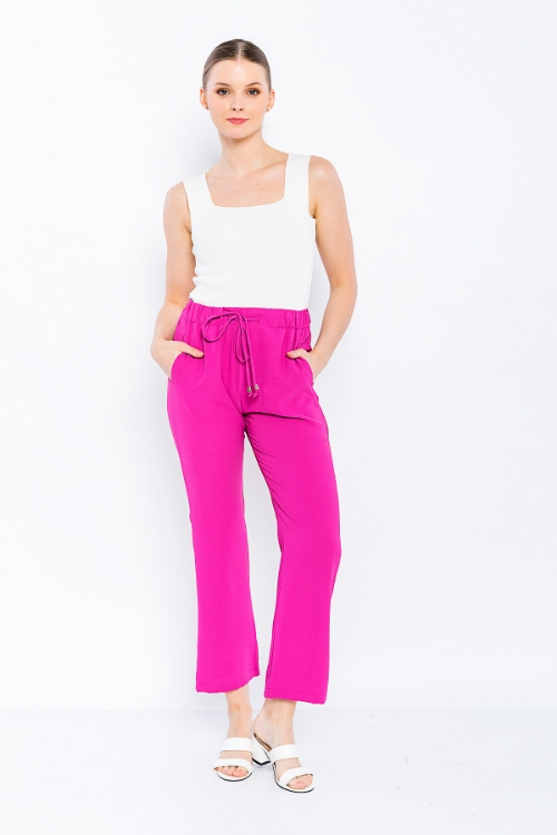 Picture of Woman Purple Comfortable Cut Satin Material Trousers