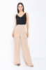 Picture of Woman Camel High Waist palazzo Thin Trousers