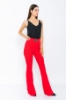 Picture of Woman Red High Waist Tokalı Flare Trotter Trousers