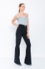 Picture of Woman Black High Waist Accessory Flare Trotter Trousers