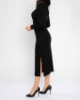 Picture of Woman Black Backpack Detailed Midi Knitwear Dress