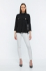 Picture of Woman Black Bag Pocket Buttoned three quarter Trojan Sleeve Blouse