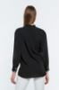 Picture of Woman Black V Neck Well Slit Blouse