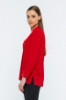 Picture of Woman Red V Neck Well Slit Blouse