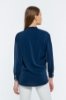 Picture of Woman Navy Navy Blue V Neck Well Slit Blouse
